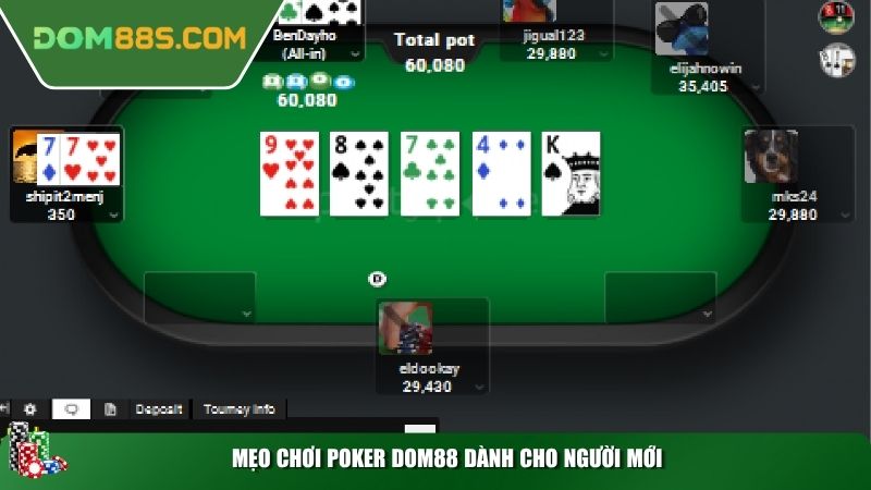 Mẹo chơi poker Dom88 dành cho người mới