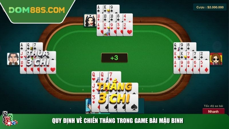Quy định về chiến thắng trong game bài Mậu Binh