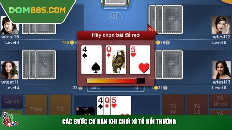 Các bước cơ bản khi chơi Xì tố đổi thưởng